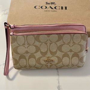 NWT Coach double zip wristlet
